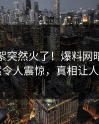 今晨花絮突然火了！爆料网暗网网红居然令人震惊，真相让人瞠目