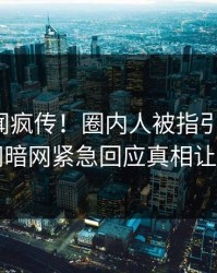 本周秘闻疯传！圈内人被指引爆全场，爆料网暗网紧急回应真相让人瞠目