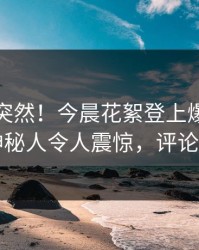 探秘太突然！今晨花絮登上爆料网暗网，神秘人令人震惊，评论区炸了