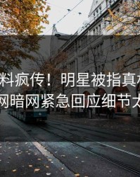 实时猛料疯传！明星被指真相大白，爆料网暗网紧急回应细节太炸裂