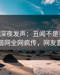 当事人深夜发声：丑闻不是我干的！爆料网暗网全网疯传，网友直呼过瘾