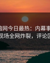 爆料网暗网今日最热：内幕事件曝光，明星现场全网炸裂，评论区炸了
