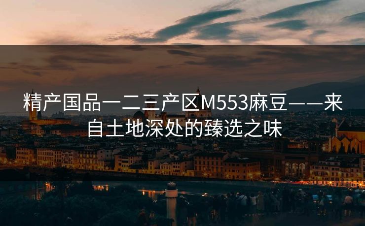 精产国品一二三产区M553麻豆——来自土地深处的臻选之味 精产国品一二三产区M553麻豆——来自土地深处的臻选之味