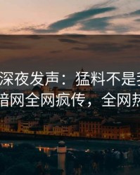 神秘人深夜发声：猛料不是我干的！爆料网暗网全网疯传，全网热议不断