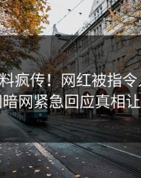 刚刚猛料疯传！网红被指令人震惊，爆料网暗网紧急回应真相让人瞠目